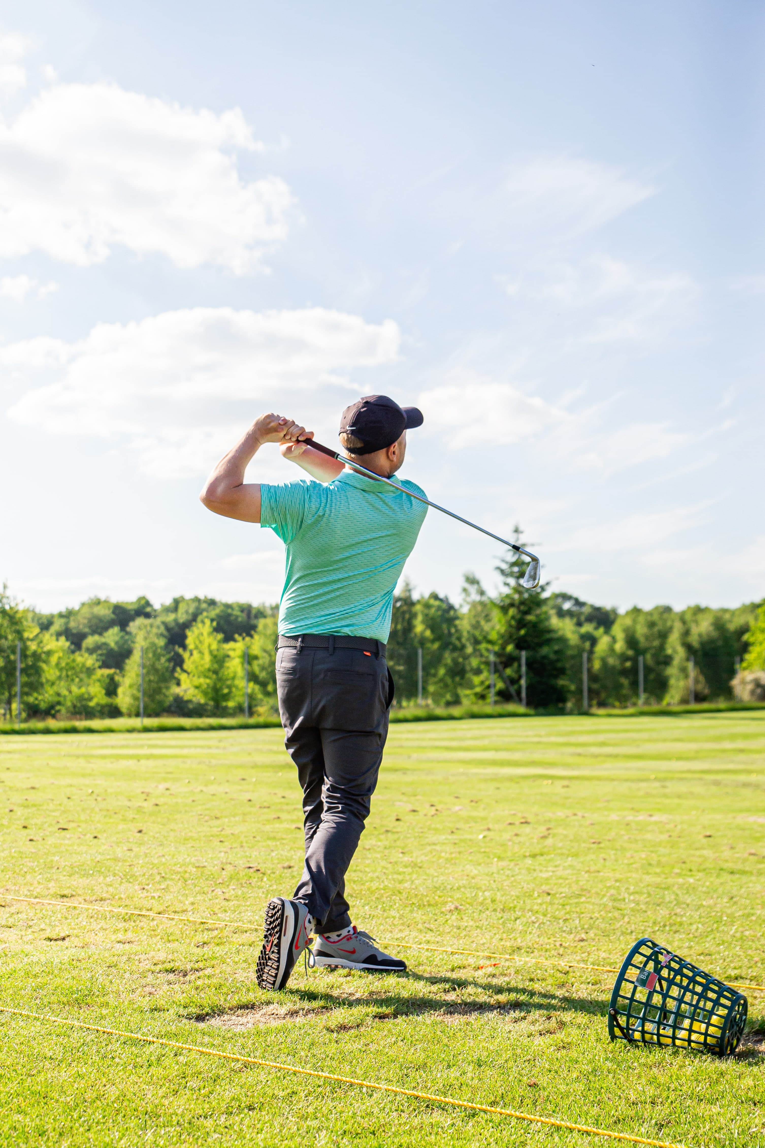 Man playing golf