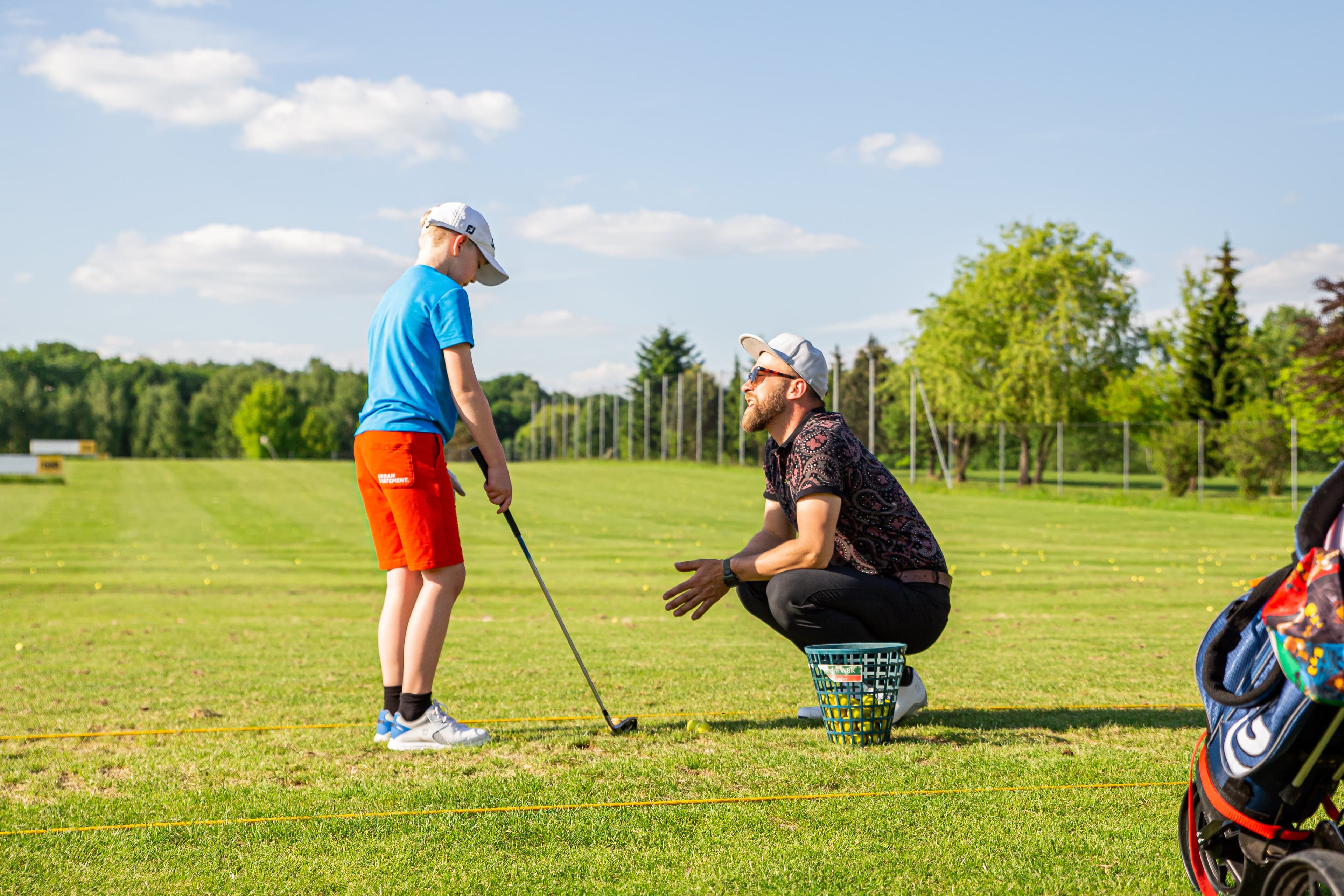 Man playing golf